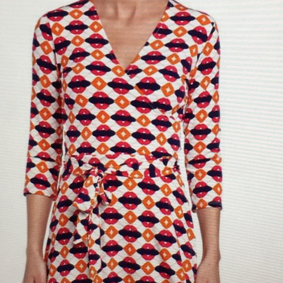 Stitch fix Leota wrap Dress navy orange pi… - Picture 5 of 6